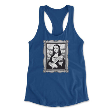Gothic Monalisa Womens Racerback Tank in Royal color